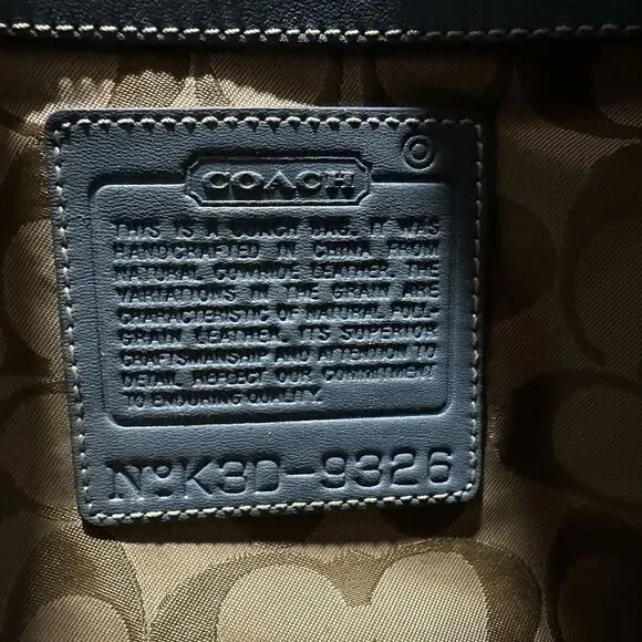 Coach 9326 Vtg Legacy Slim Duffle Slate Blue Leather Purse Bag Shoulder Strap - Picture 11 of 11